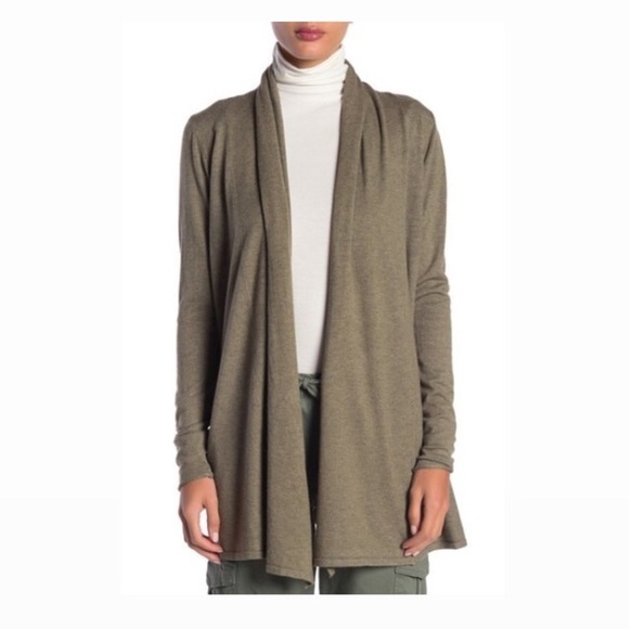 Dreamers Open Front Green Knit Shawl Cardigan S/M - Picture 2 of 6